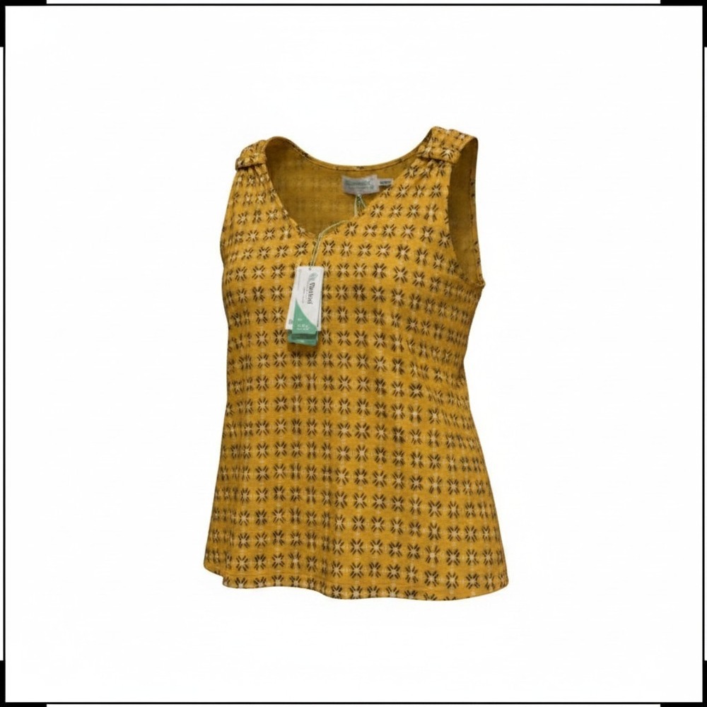 Aventura Lenz Tank Plus Women 3X Golden Apricot Geometric Organic Cotton Tencel